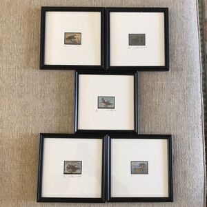 Set of 5 Migratory Waterfowl Stamps, 1985-1990, Signed and Numbered 36/100.